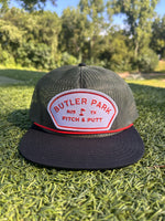 Load image into Gallery viewer, Mesh Patch Cap — Olive/Red

